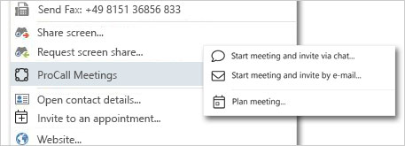 PCM integration in PCE - context menu - screenshot